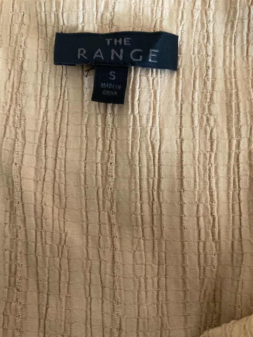 The Range Woven Ripple Jumpsuit-Tan-Small - Picture 6 of 7